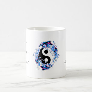 Cool cartoon tattoo symbol Yin Yang Dolphins Coffee Mug