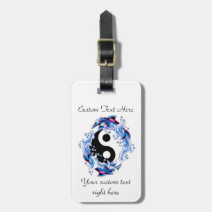 Cool cartoon tattoo symbol Yin Yang Dolphins Luggage Tag