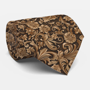 Cool carved wood tiled pattern  tie