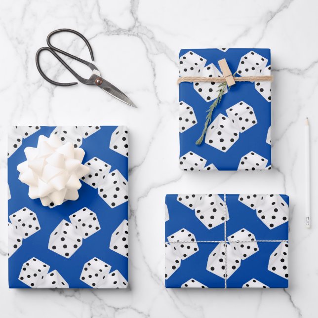 Cool Casino dice pattern Wrapping Paper Sheet (Front)