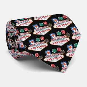 Cool Casino sign tiled pattern Tie