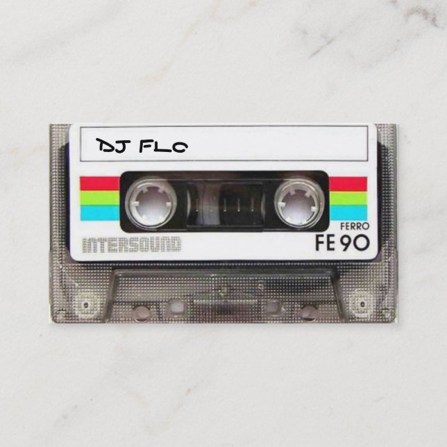 Cool Cassette Tape Business Cards for DJ's (Front)