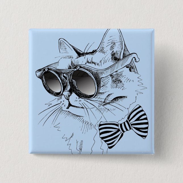 Cool Cat 15 Cm Square Badge (Front)