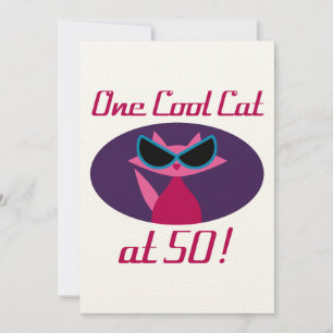 Cool Cat 50th Birthday Card