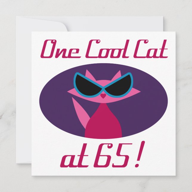 Cool Cat 65th Birthday Card (Front)