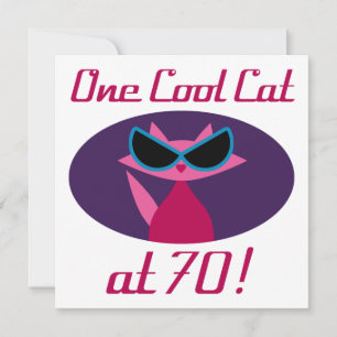 Cool Cat 70th Birthday Card