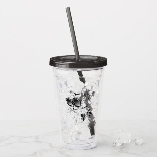 Cool Cat Acrylic Tumbler (Front Ice)