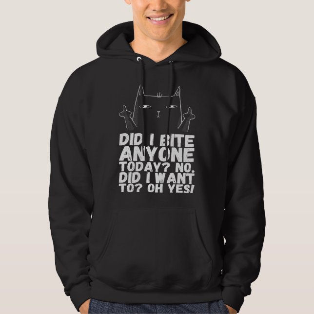 Cool Cat  Angrycats  Sarcastic Cat Hoodie (Front)