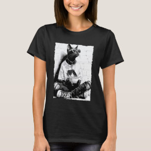 Cool Cat Anime Hipster Cat Eating Ramen Japanese C T-Shirt