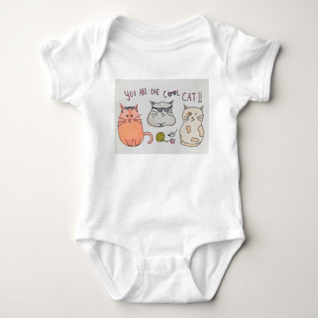 "Cool Cat" Baby Bodysuit (Front)