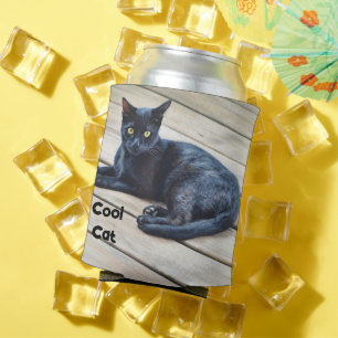 Cool Cat Black Cat Cozy Can Cooler