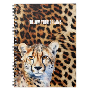 Cool Cat Cheetah Leopard Print Notebook