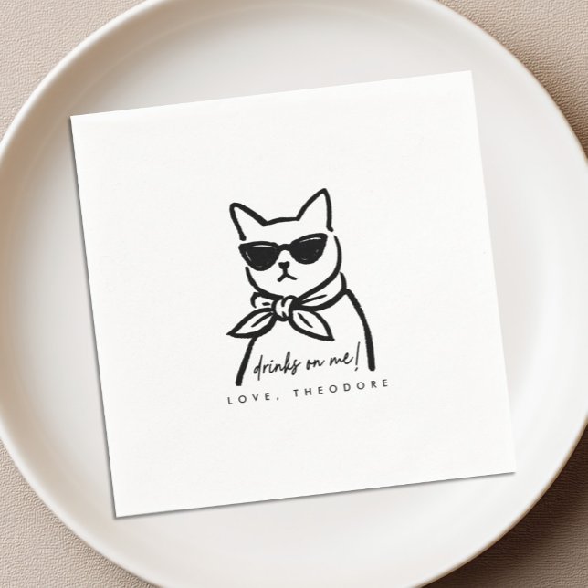 Cool Cat Cocktail Napkins (Creator Uploaded)
