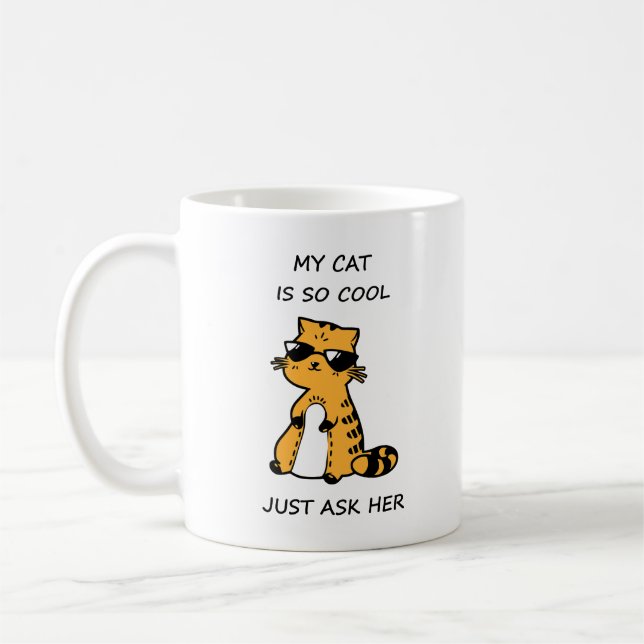 Cool Cat Coffee Mug (Left)