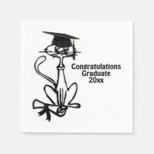 Cool Cat Congratulations Graduate Napkin