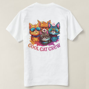 Cool Cat Crew Assorted Cats Wearing Sunglasses T-Shirt