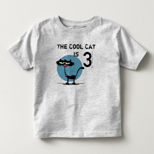 Cool Cat Customisable Birthday T-shirt (Front)