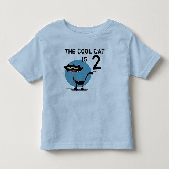 Cool Cat Customisable Birthday T-shirt (Front)