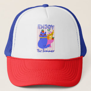 Cool Cat Enjoying the Summer Trucker Hat