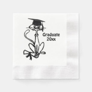 Cool Cat Graduation Napkin
