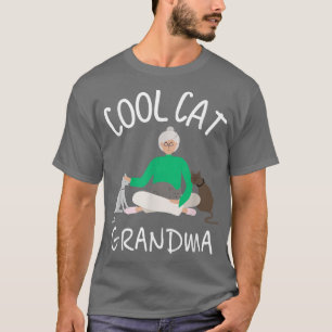 Cool Cat Grandma Retired Trouble Maker Novelty T-Shirt