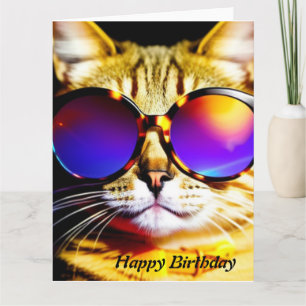 Cool Cat Happy Birthday  Card