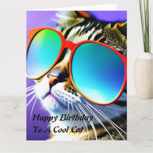 Cool Cat Happy Birthday  Card