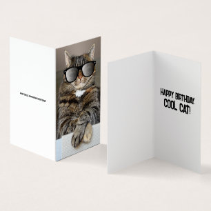 COOL CAT HAPPY BIRTHDAY SUNGLASSES GREETING CARDS