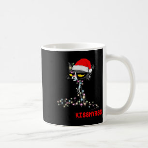 Cool Cat Hat Merry Kiss My Christmas  Coffee Mug