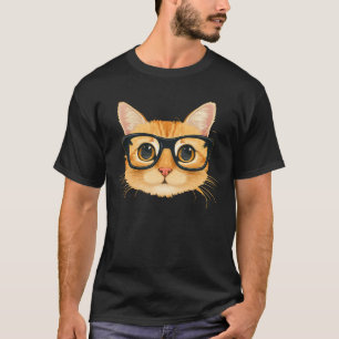 Cool cat head wearing spectacles costume for cats  T-Shirt