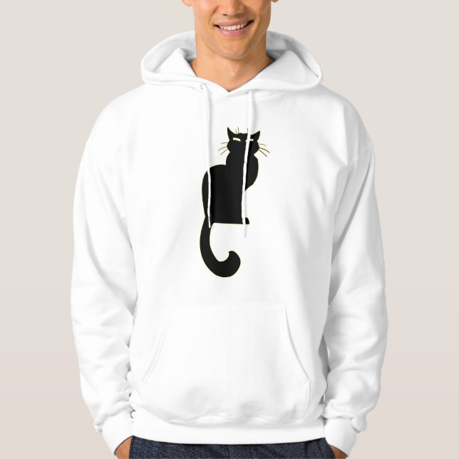 Cool Cat Hoodie Black Cat Hooded Sweatshirt (Front)