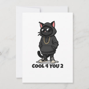 Cool Cat Hoodie – Funny Streetwear Cat Design "Coo Card