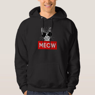 Cool Cat I Cat With Sunglasses I Meow Fun Hoodie