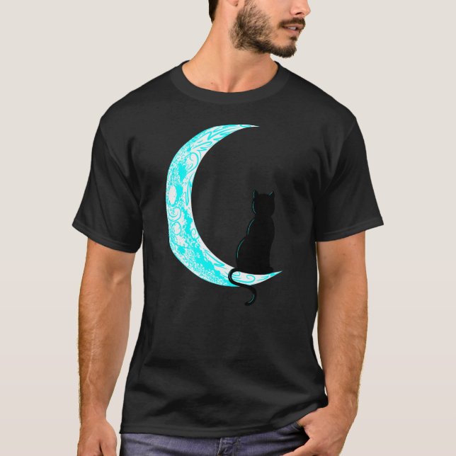 Cool Cat in Moon - Ideal Gift for Cat Lovers T-Shirt (Front)