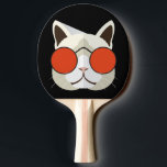 Cool Cat in Sunglasses Ping Pong Paddle<br><div class="desc">This fun design features a cool cat in sunglasses over a black background. You may change the background colour to the colour of your choice by selecting the "Customise It" button and selecting another background colour. This paddle is a wonderful gift choice for cat lovers. Cat graphic courtesy of vecteezy.com....</div>