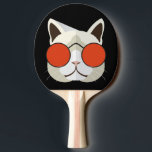 Cool Cat in Sunglasses Ping Pong Paddle<br><div class="desc">This fun design features a cool cat in sunglasses over a black background. You may change the background colour to the colour of your choice by selecting the "Customise It" button and selecting another background colour. This paddle is a wonderful gift choice for cat lovers. Cat graphic courtesy of vecteezy.com....</div>