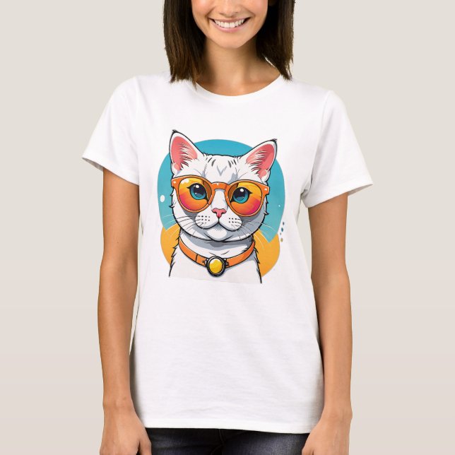 Cool Cat in Sunglasses  T-Shirt (Front)