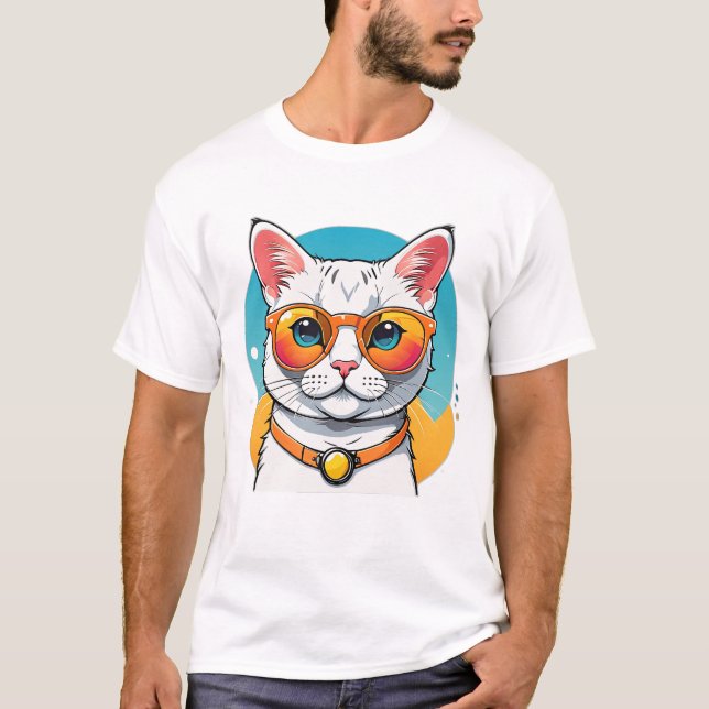 Cool Cat in Sunglasses  T-Shirt (Front)