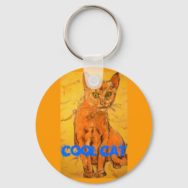 Cool Cat Key Ring (Front)