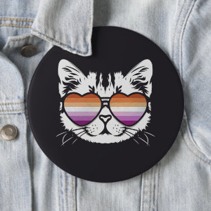 Cool Cat Lesbian Flag 6 Cm Round Badge