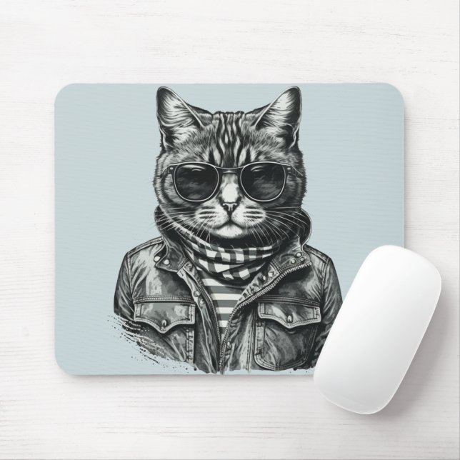 Cool Cat Mouse Pad (With Mouse)