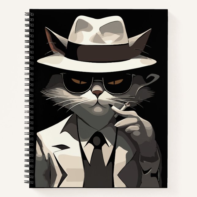 Cool Cat Noir: Suave and Mysterious Feline Notebook (Front)