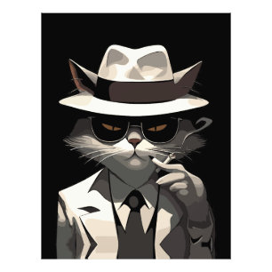 Cool Cat Noir: Suave and Mysterious Feline Photo Print