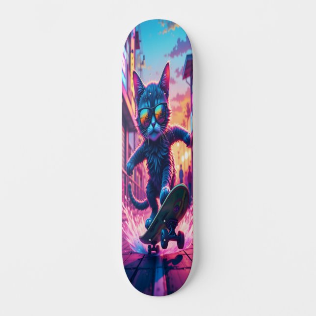 Cool Cat on Wheels Edition 2 Skateboard (Front)