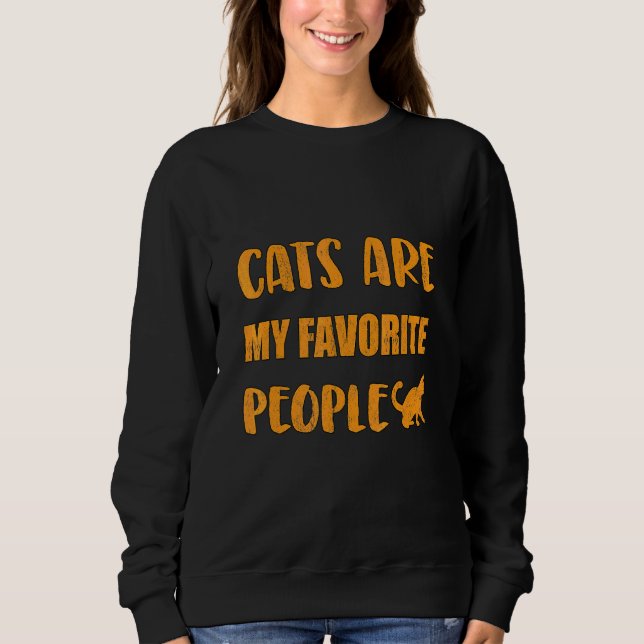 Cool Cat Owner Saying Prefere Cats Sweatshirt (Front)
