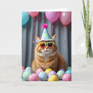 Cool Cat Party Celebration Card