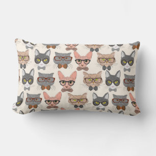 Cool Cat Pattern Lumbar Cushion