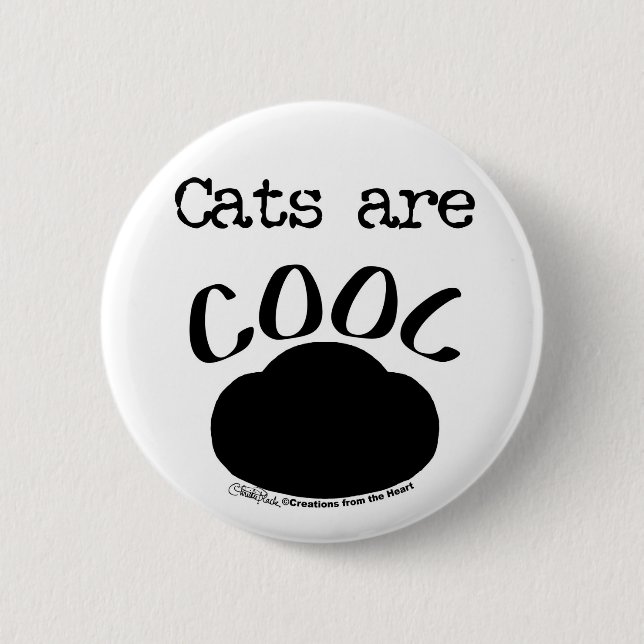 Cool Cat-Paw Print 6 Cm Round Badge (Front)