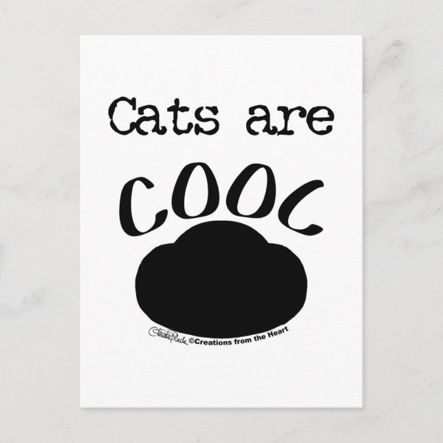 Cool Cat-Paw Print Postcard (Front)