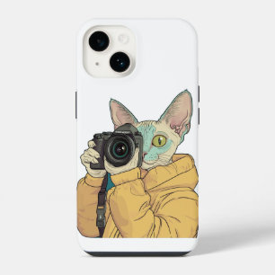 Cool Cat Photographer iPhone 14 Case